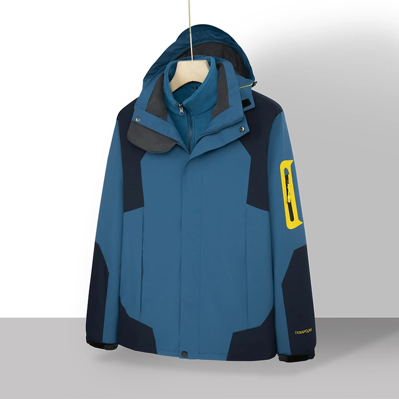 冲锋衣男女三合一可拆卸加绒加厚秋冬户外套登山滑雪服定制