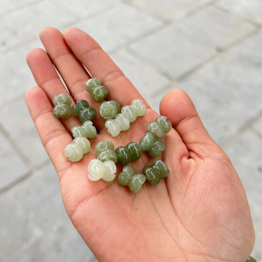 和田玉颈饰未镶嵌并蒂莲TZ多样性拍一发一