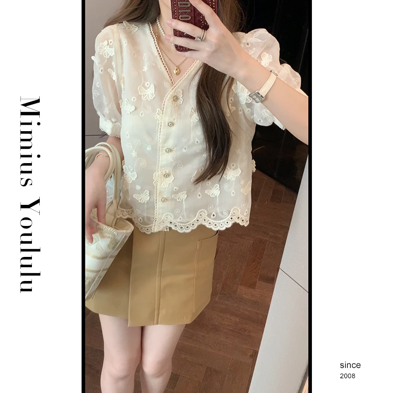 【mimius】&喵喵【浮生辞】立体蝴蝶刺绣上衣 汉服 F04440
