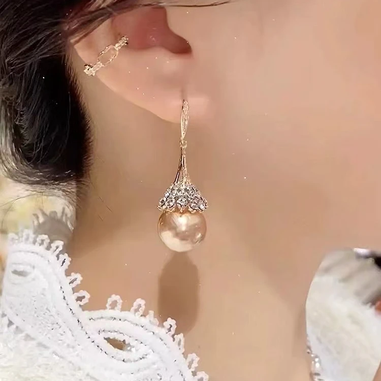 新款潮法式简约耳饰高级感时尚气质轻奢珠珠耳环N1532