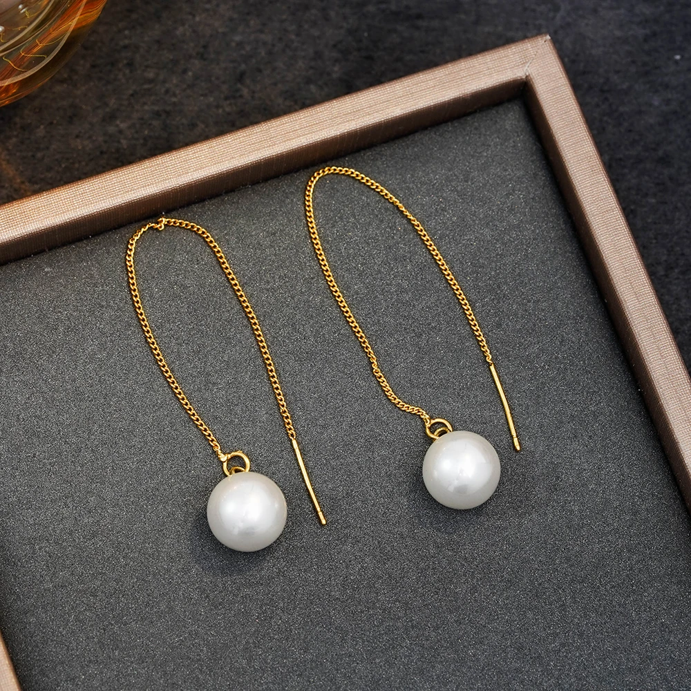 铜合金耳饰 链条流苏耳钉耳环气质耳饰N1825