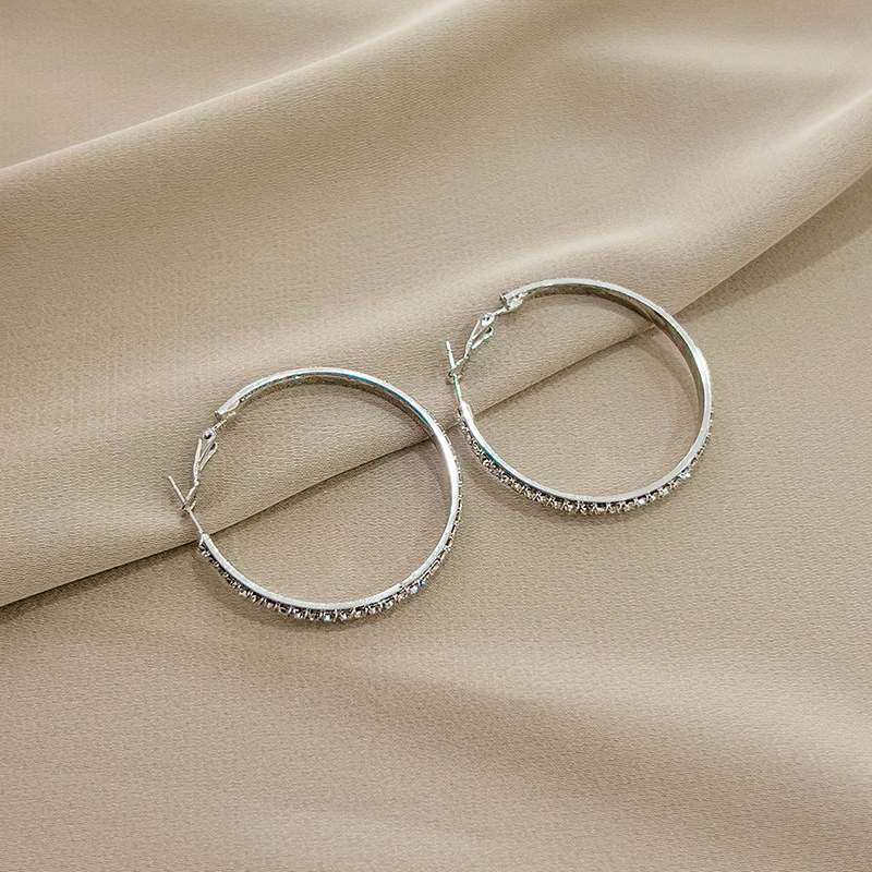 铜合金耳饰 气质奢华银色圈圈 女款大气潮流大圈圈N1560