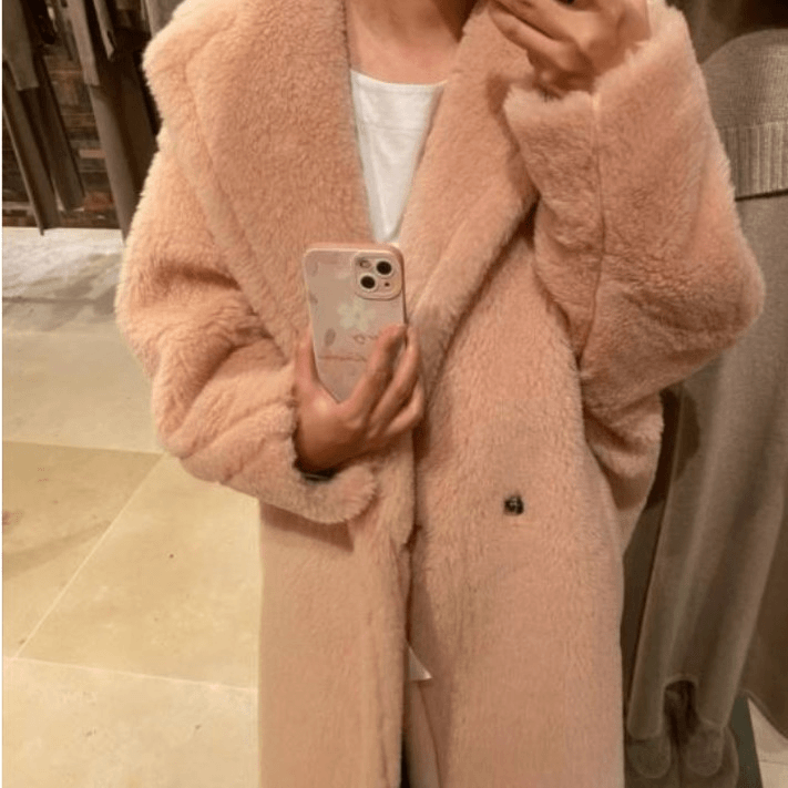 全新未使用  小花6娜MAXMARA  大泰迪 003色 豆沙粉