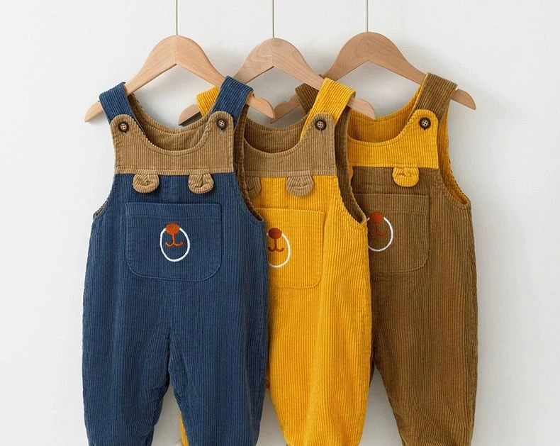 衣服韩版灯芯绒背带裤春秋新款男童小童洋气可爱连体裤宝宝绒裤子