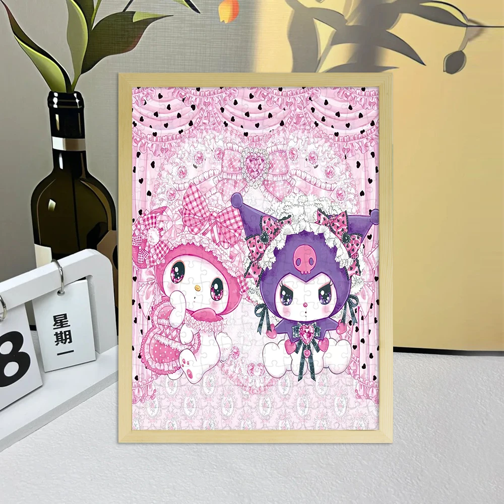 三丽鸥库洛米美乐蒂木质拼图6至10岁儿童益智diy手工玩具可爱礼物