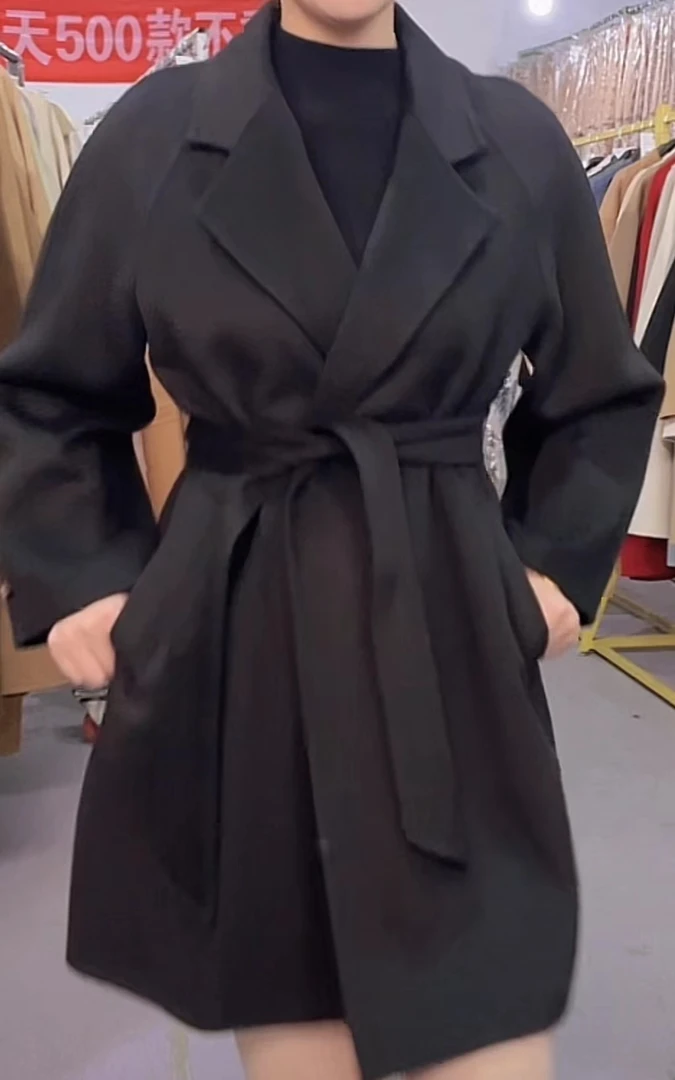【高端定制100%羊毛大衣】新品斜插兜浴袍款秋冬破价福利
