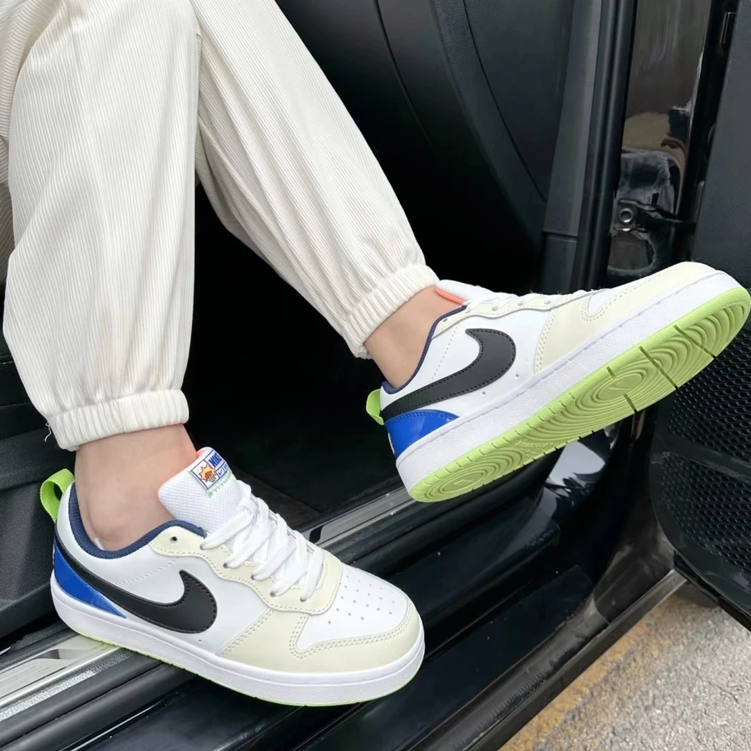 Nike/耐克正品Court时尚防滑耐磨低帮板鞋女鞋白蓝绿FB1394-101