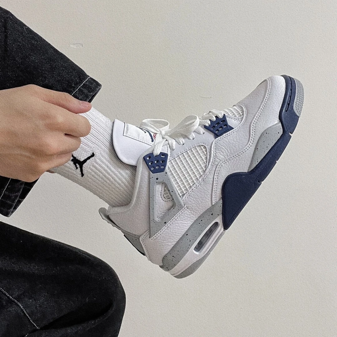Air Jordan 4潮流情侣中帮复古篮球鞋午夜蓝男女同款DH6927-140