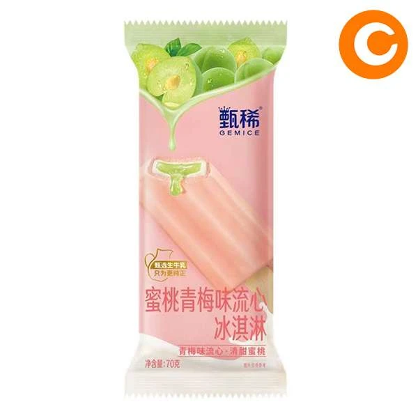 甄稀蜜桃青梅味冰淇淋70g/个