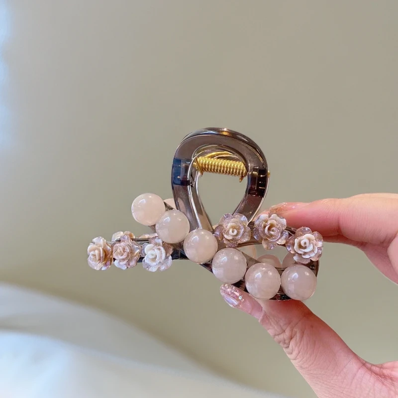 A085【满9.9包邮】精致气质发夹后脑勺盘发鲨鱼夹网红夹子头饰发卡