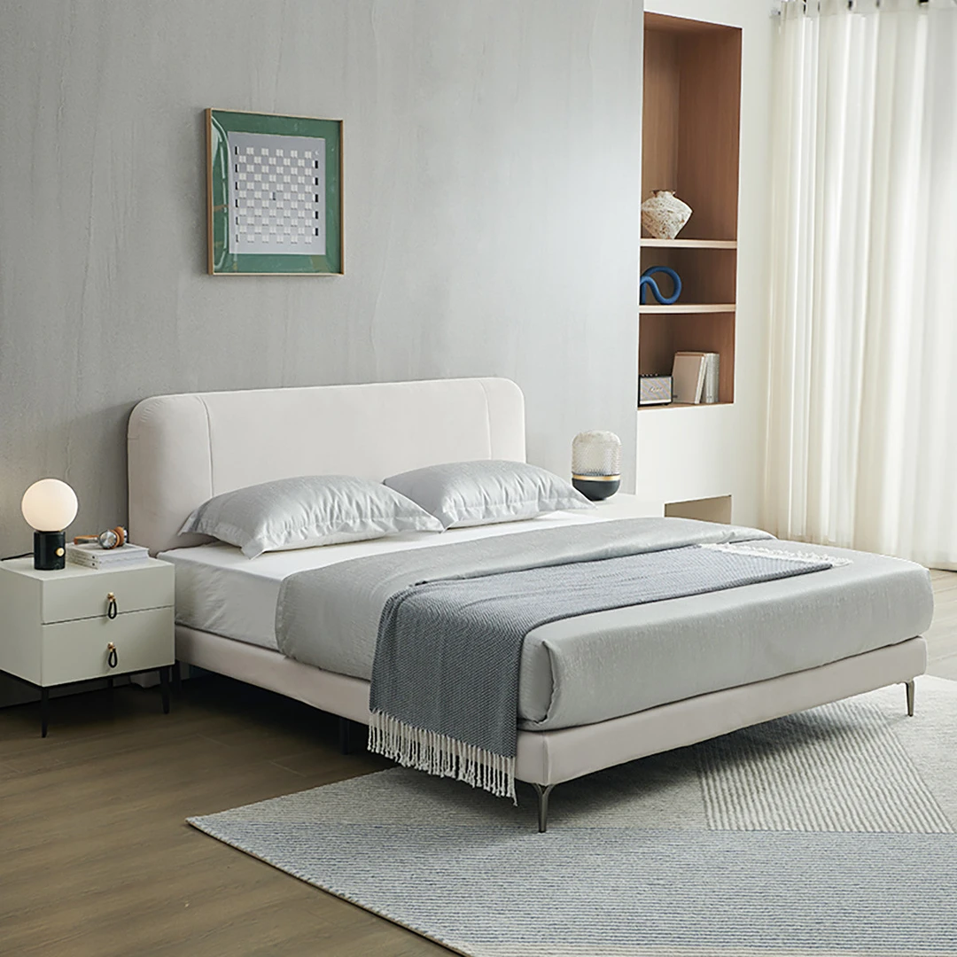 双虎家私轻奢卧室北欧极简ins风布艺床双人小户型网红床婚床RC061