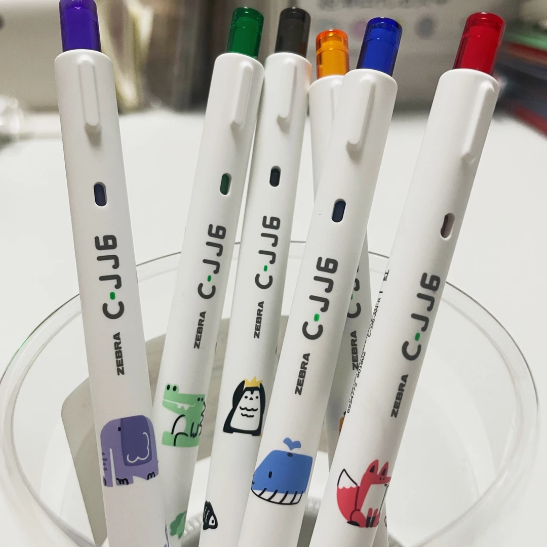 新品JJ6动物限定黑色中性笔可爱小动物联名黑笔0.5书写刷题