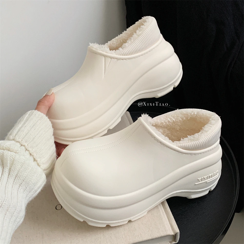 细细条 个性简约百搭时尚雪地靴户外防滑防水保暖加绒棉鞋女冬季