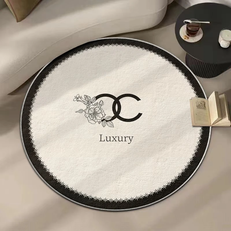 高级感沙发茶几毯加厚仿羊绒圆形床边地垫家用卧室书房电脑椅垫子
