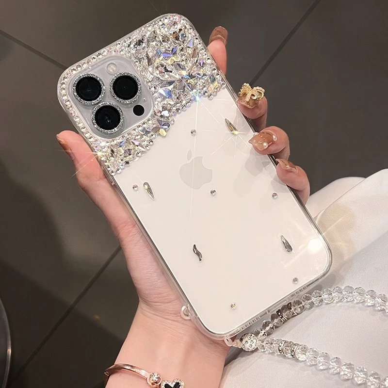 凌乱闪钻高级感适用iPhone16promax手机壳苹果14女13创意12透明15