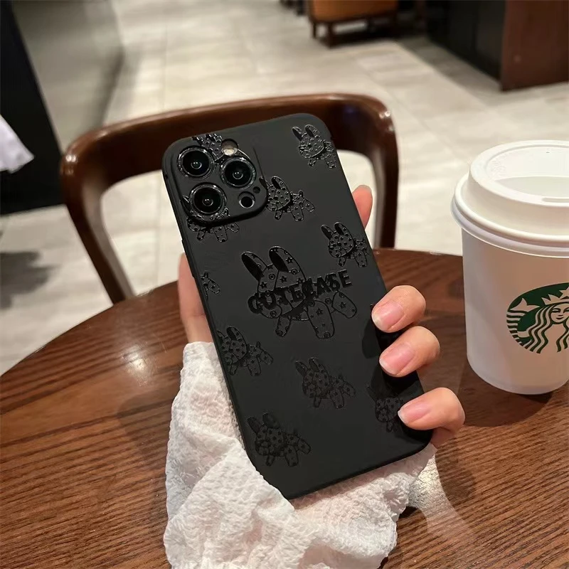 高级潮牌斗牛犬适用苹果15promax手机壳iPhone15磨砂黑11/12/13个