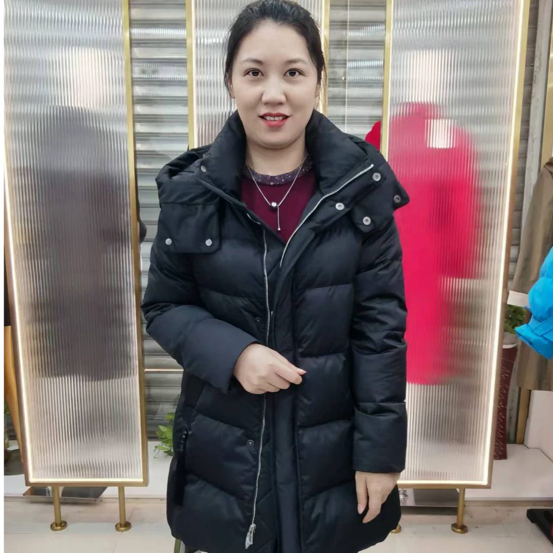 高品质时尚洋气百搭手长版鹅绒服50013