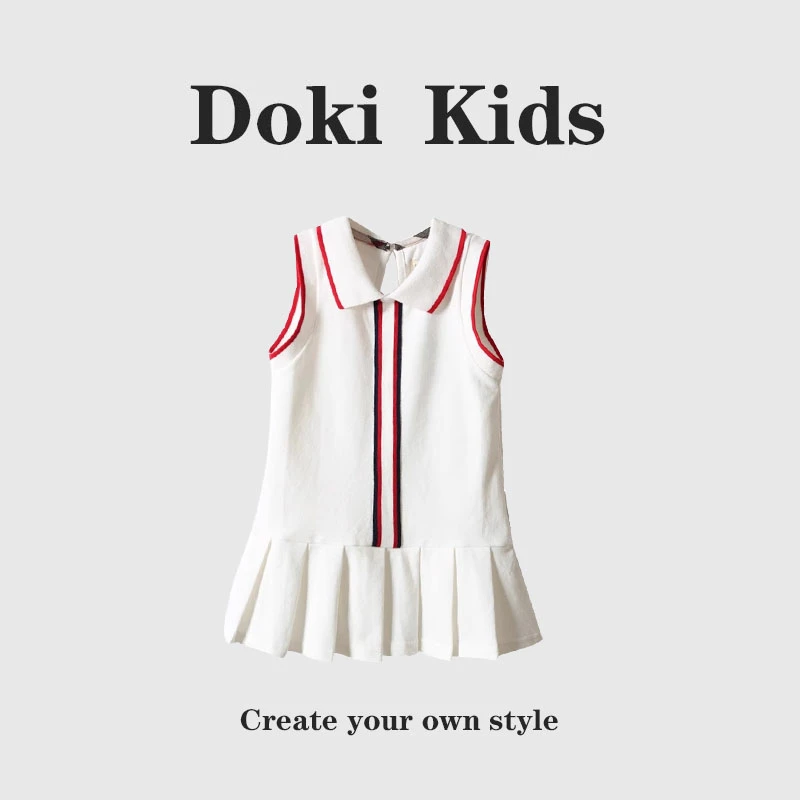 连衣裙儿童裙子童装女童洋气针织学院风时尚宝宝夏季时尚宝宝夏季