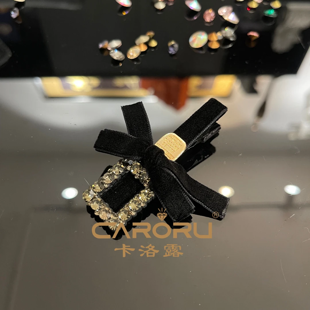 CARORU卡洛露-【灰晶方】原创韩版鸭夹小香风发夹复古百搭时尚