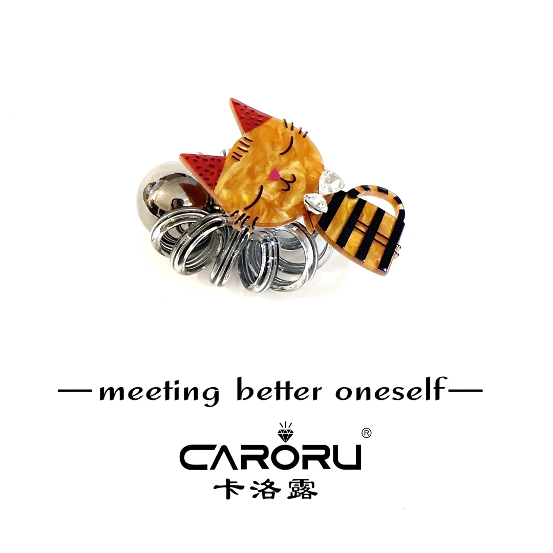 CARORU【萌趣猫．电话线发圈】原创高定韩系发饰时尚饰品