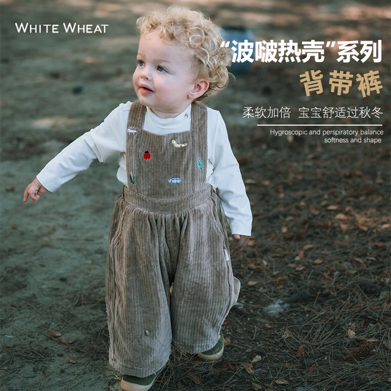 【冬季爆款】whitewheat冬季新款背带裤男女童外出裤WWAQK0032