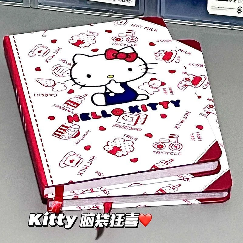 hellokitty笔记本ins高颜值学生可爱少女心硬壳彩页学习记事本子