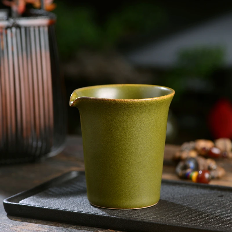 景德镇茶叶末釉喇叭直口公道杯手工陶瓷分茶器家用功夫茶公道杯