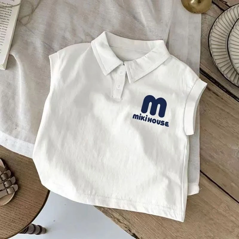 纯棉背心夏季2024新款男童女童Polo衫无袖T恤薄款外穿宝宝上衣服