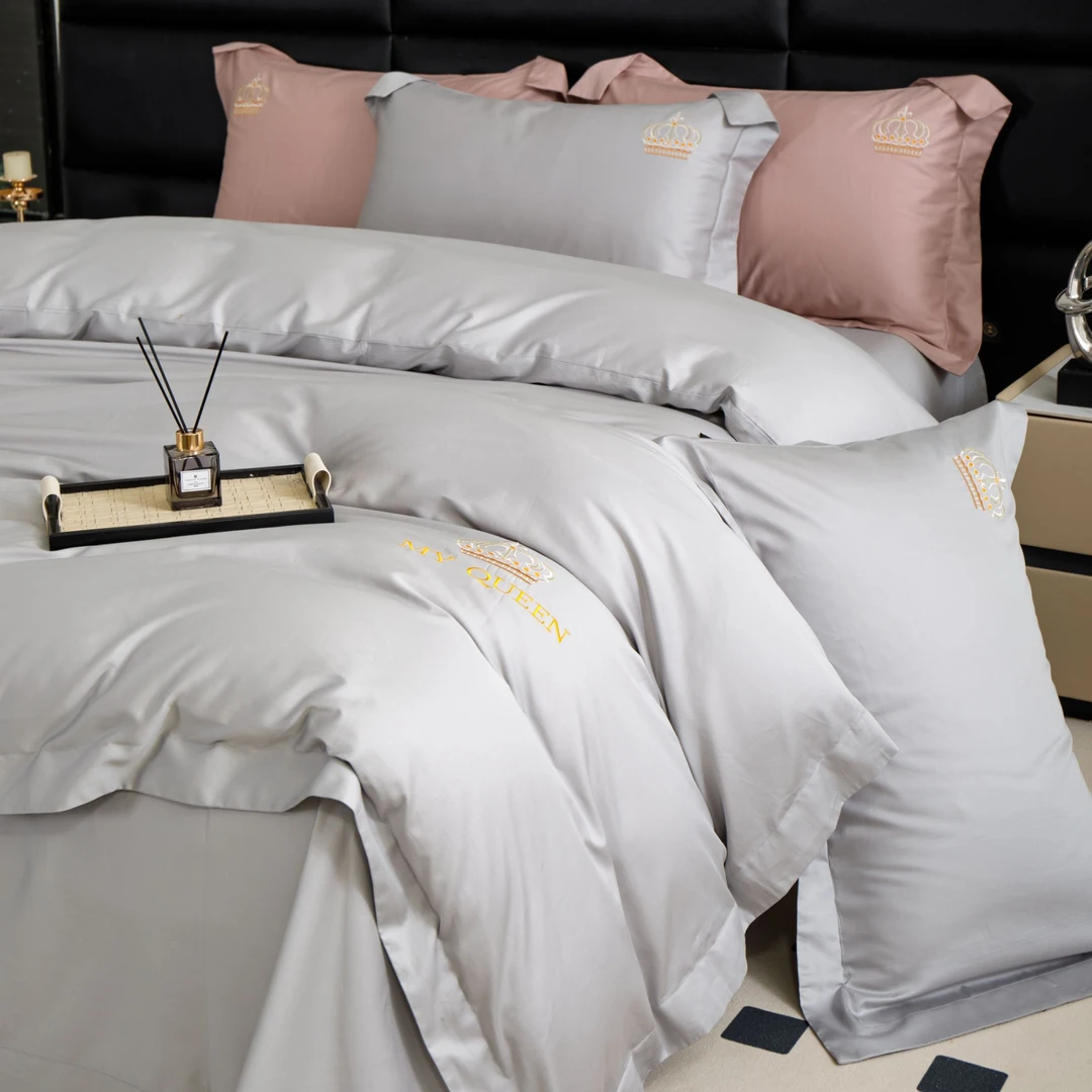 皇冠刺绣款 A类长绒棉高支高密全棉轻奢款四件套 纯棉床上四件套