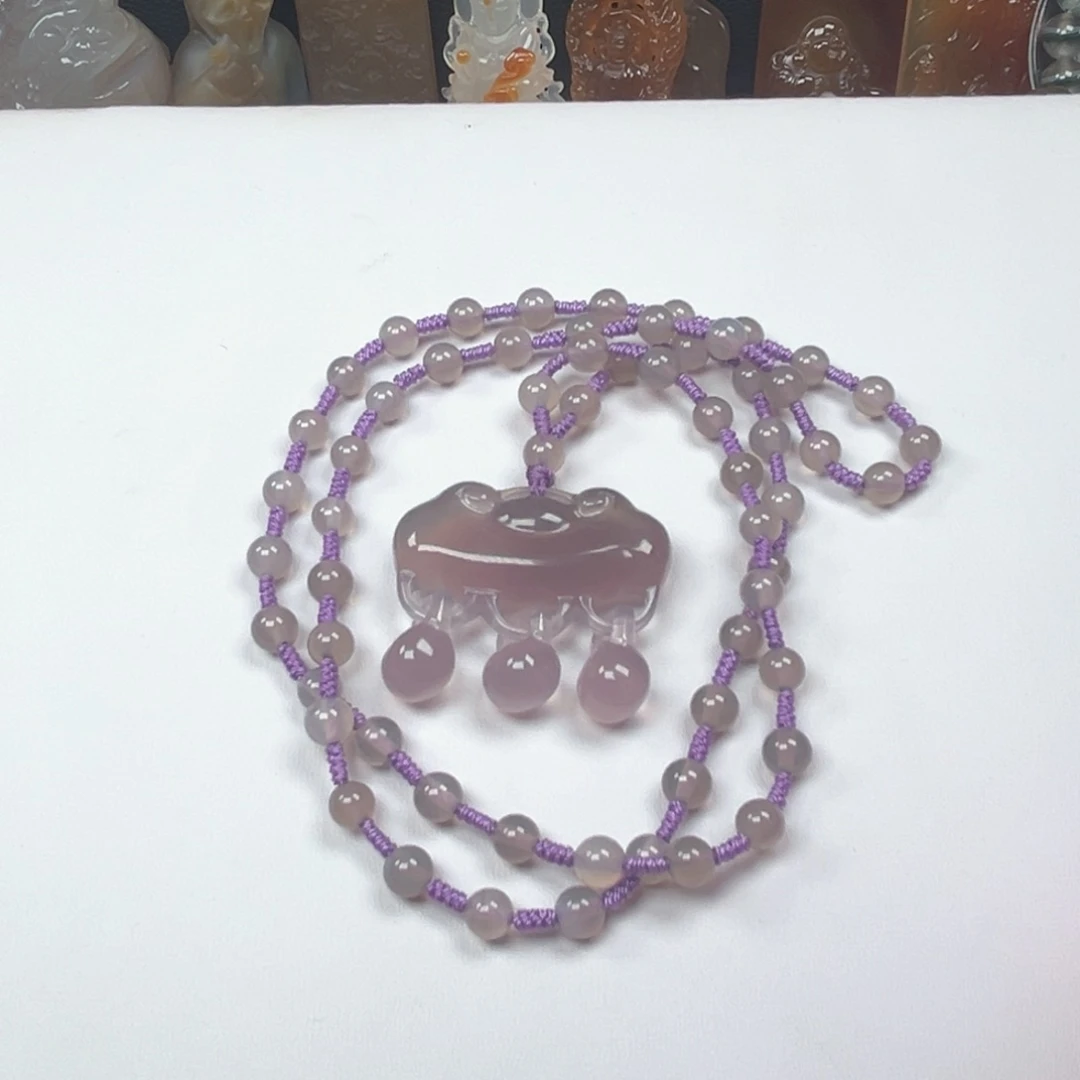 玛瑙/玉髓颈饰合金磕***手