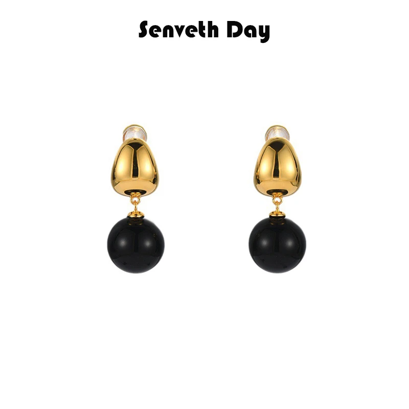 Senveth Day 铜合金耳饰 月钩耳钉时尚百搭简约小众个性