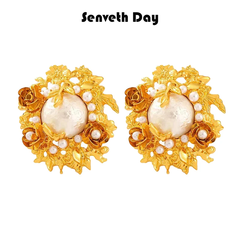 Senveth Day 铜合金耳饰 葵花耳钉时尚简约百搭宫廷风设计师气质