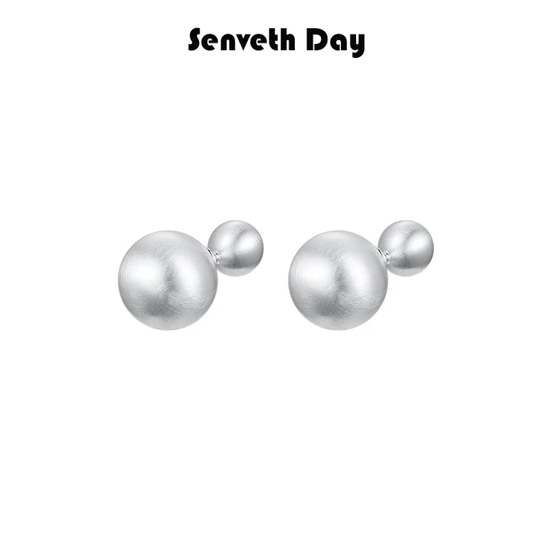 Senveth Day 铜合金耳饰 拉丝球耳环时尚简约百搭小众轻奢设计感