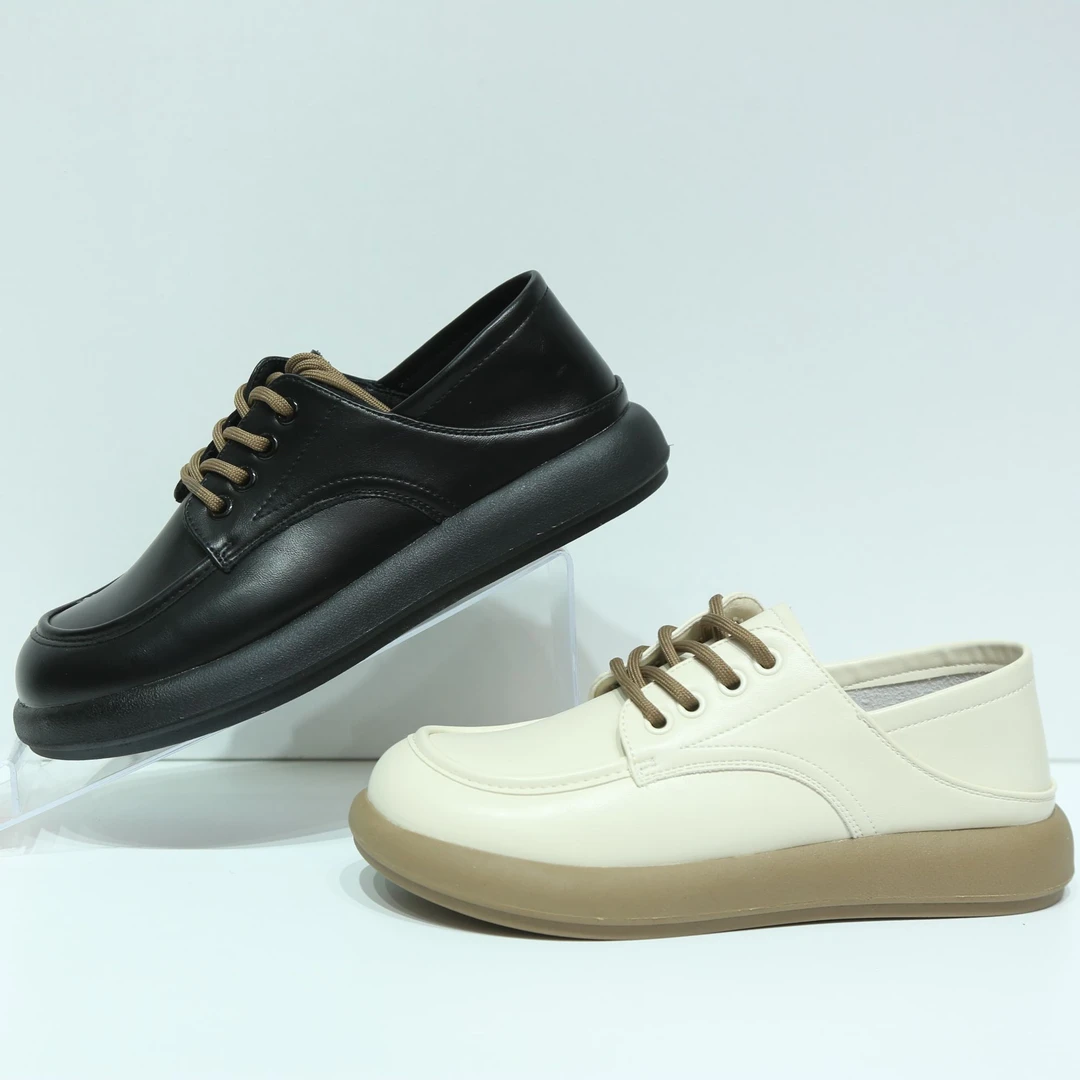 京城印象 老北京布鞋 舒适 时尚 百搭 真皮软底厚底英伦风系带