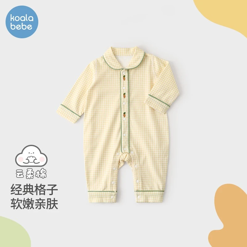 考拉鼻鼻婴儿衣服春秋装男女宝宝连体衣新生儿哈衣爬服秋冬季萝卜