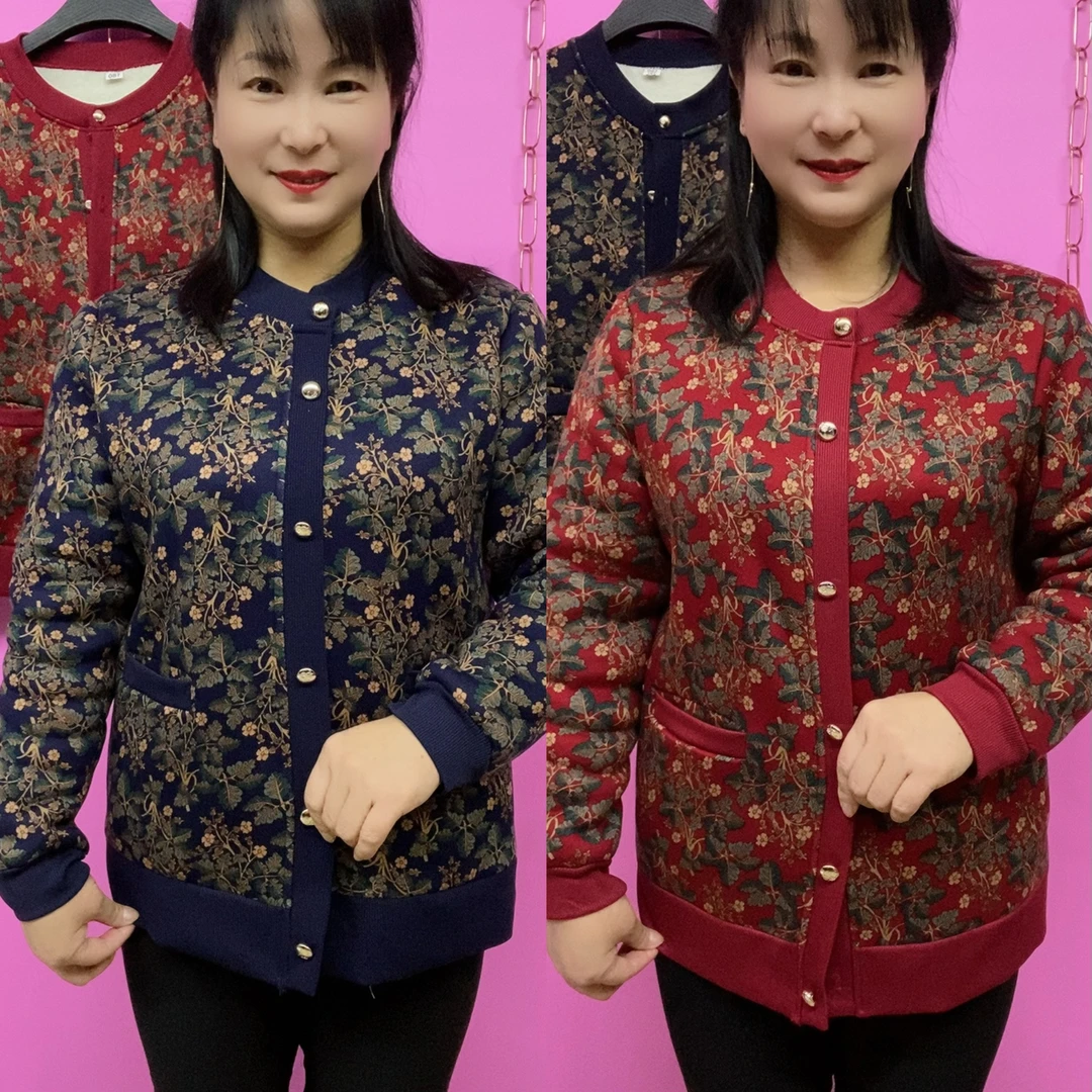 敏新款圆领加绒薄外套