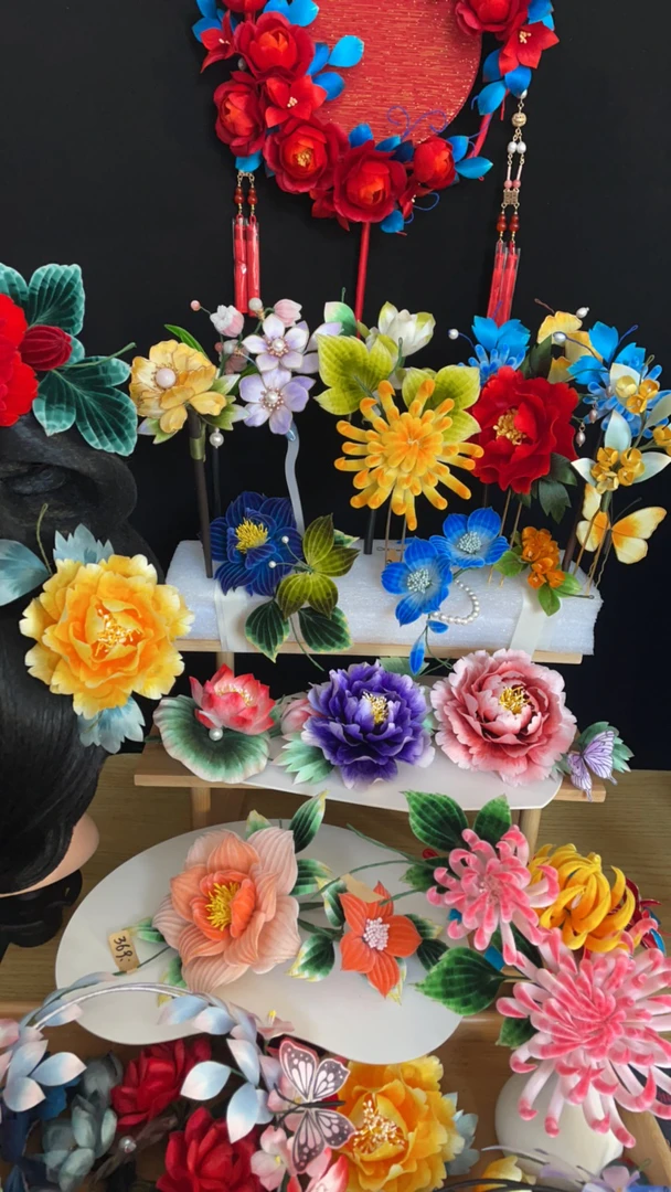 非遗绒花，蚕丝线手工制作绒花