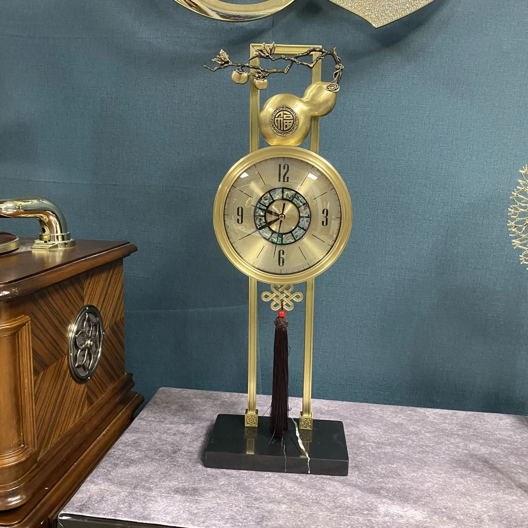 马可可家中式客厅座钟高端大气全铜摆放式桌面中国风钟表台式轻奢