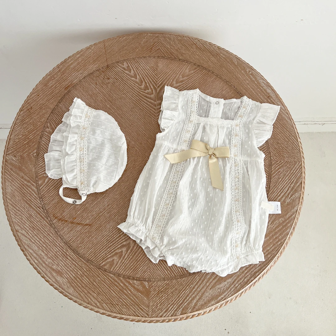 婴儿纱布连体衣夏季薄款宝宝吊带哈衣爬服新生儿衣服纯棉纱布