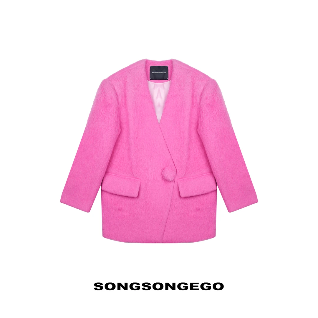 SONGSONGEGO独立原创小众设计师廓形毛绒外套35888