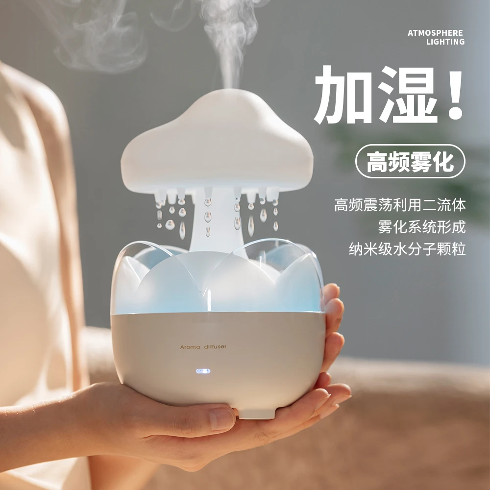 创意生日礼物送女生闺蜜高颜值创意给女友高档雨滴加湿器氛围夜灯