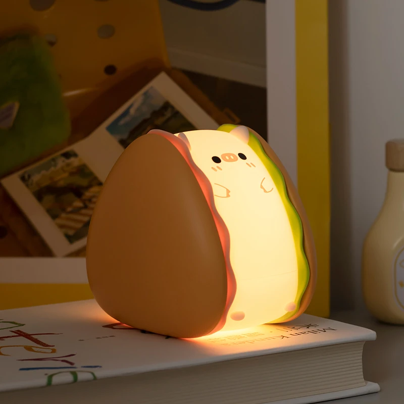 创意汉堡猪夜灯生日礼物送女生闺蜜女朋友情侣可爱实用小众高颜值