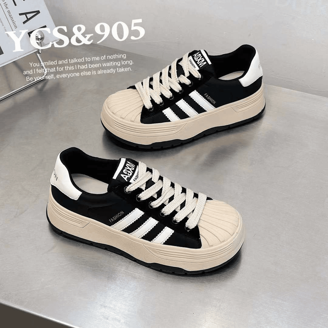 秋季新款百搭 LFX5266真皮平底板鞋贝壳头女鞋YCS905 C4(1-1)