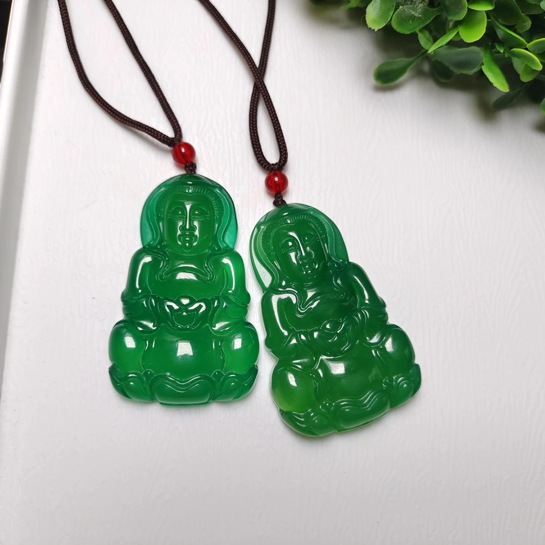 YD709 *九色玄冰秦紫玉中观音 绿玛瑙-多样性拍一发一