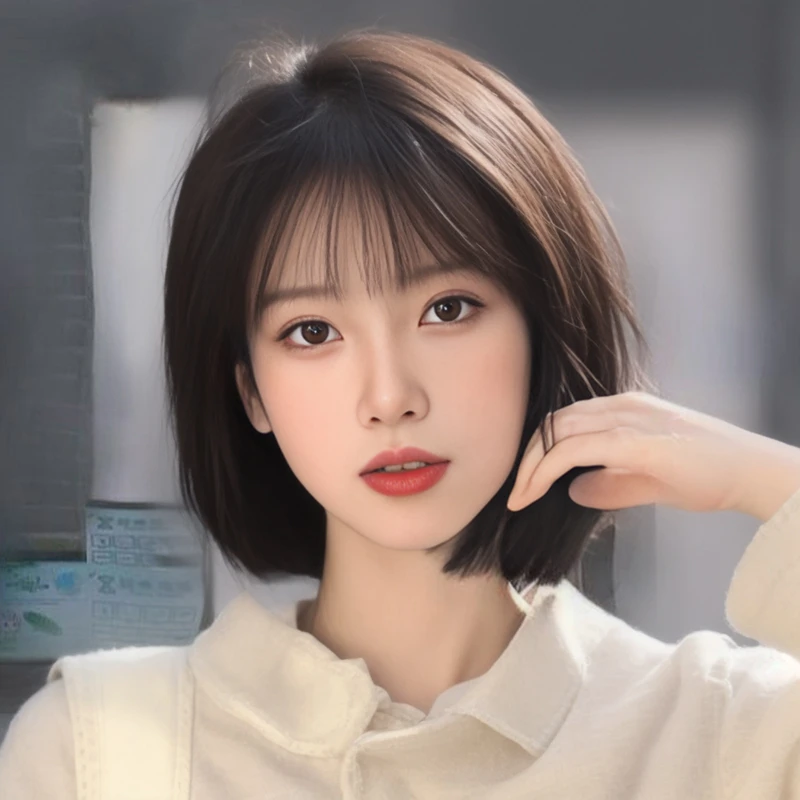 【减龄短发】假发女减龄时尚波波头假发套夏天轻薄仿全真发全头套