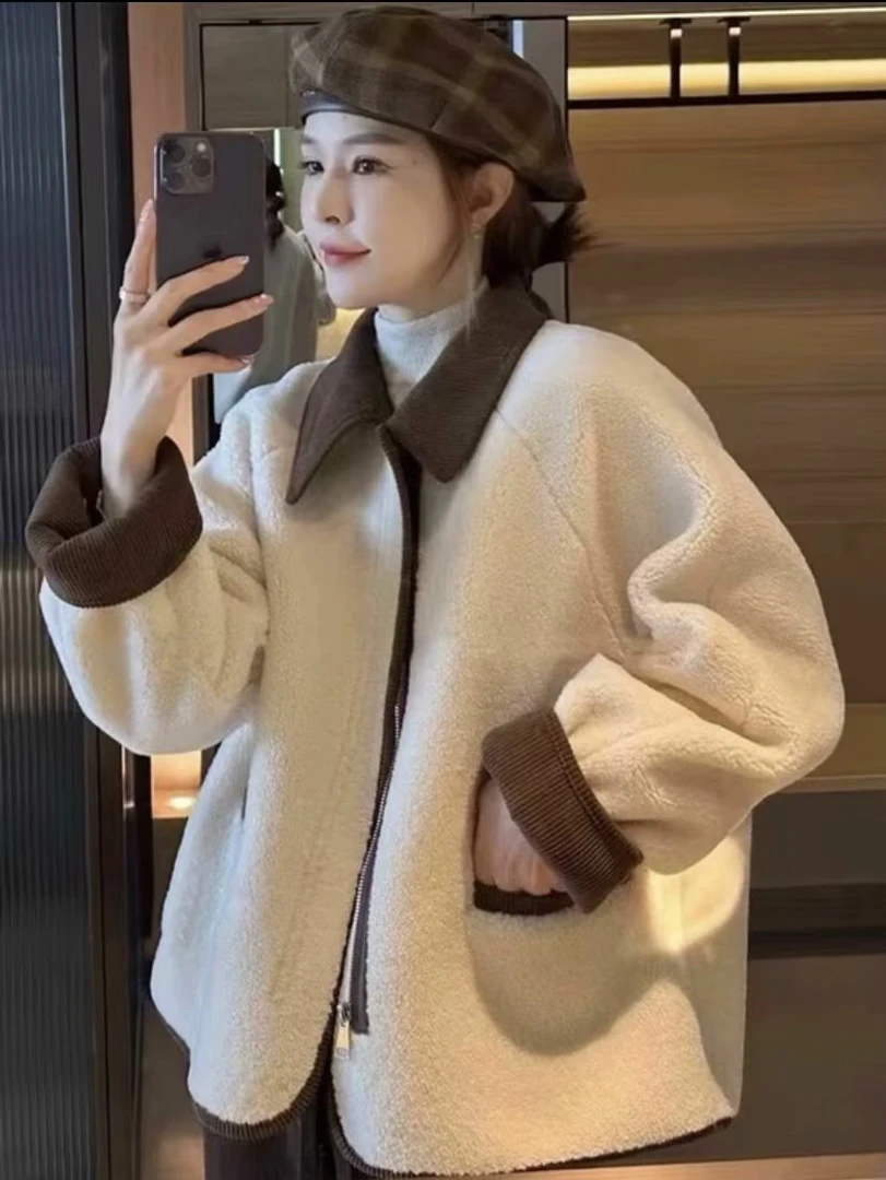 【凡凡大码】120-210斤冬季大码厚款颗粒绒外套洋气百搭气质遮肉