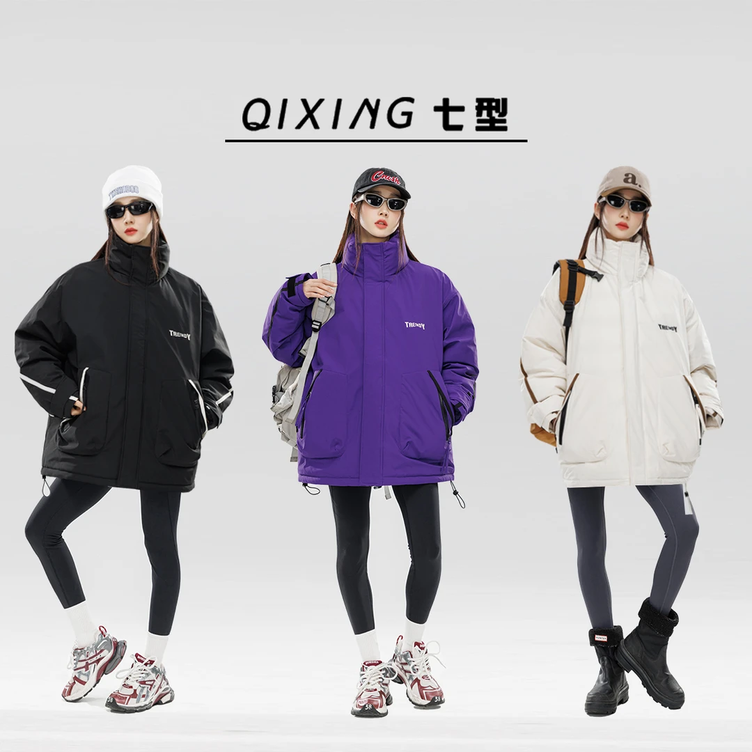 8102七型男女同款棉衣2023秋冬保暖加厚宽松立领情侣棉衣sss