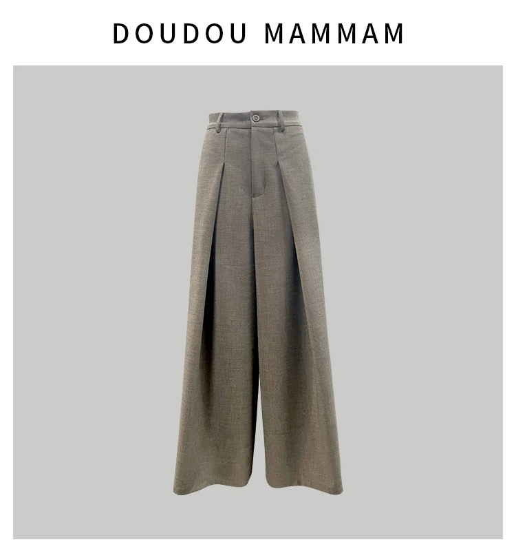 高腰显瘦气质时尚秋季百搭宽松通勤设计师阔腿裤