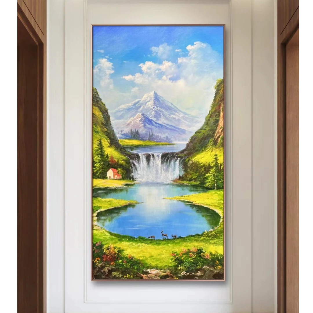 【聚宝】现代风轻奢风玄关装饰画客厅沙发背景墙挂画写实风景挂画艺