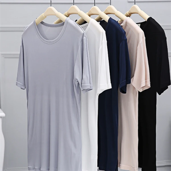 男士桑蚕丝圆领T恤 6804Y007-13155 7色